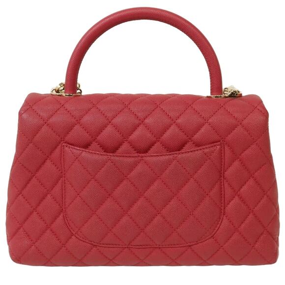 💎✨BEAUTIFUL✨💎Authentic CHANEL Quilted CC Coco Handle 2-way Caviar Leather Pink - Picture 4 of 8